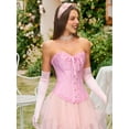 thumbnail image 5 of Corset Tops for Women, Bustier Shapewear , Lace Waist Push Up Bodysuit Pink 4XL, 5 of 10