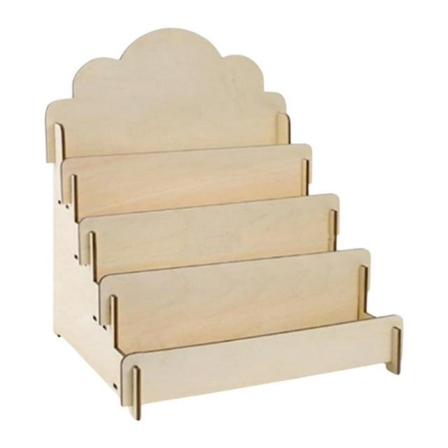 Xingzhi Greeting Card Display Stand Tiered for Sticker Cards Trading Coasters Retail Wood Color 40x26.4x41cm