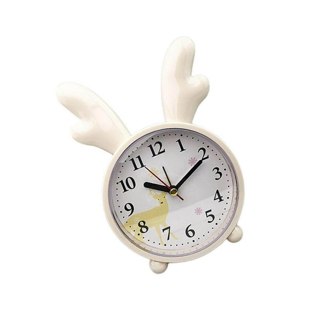 Nordic Style Cute Rabbit Deer Shaped Alarm Cute Alarm Clock Animal Clock for Bedroom Yellow Deer