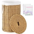 thumbnail image 1 of Large Laundry Hamper Laundry Basket Round Gal L) Handwoven Wicker Laundry Baskets Rattan Laundry Basket with Laundry Bag Handles Mesh Bags for Living Room Bedroom, 1 of 6
