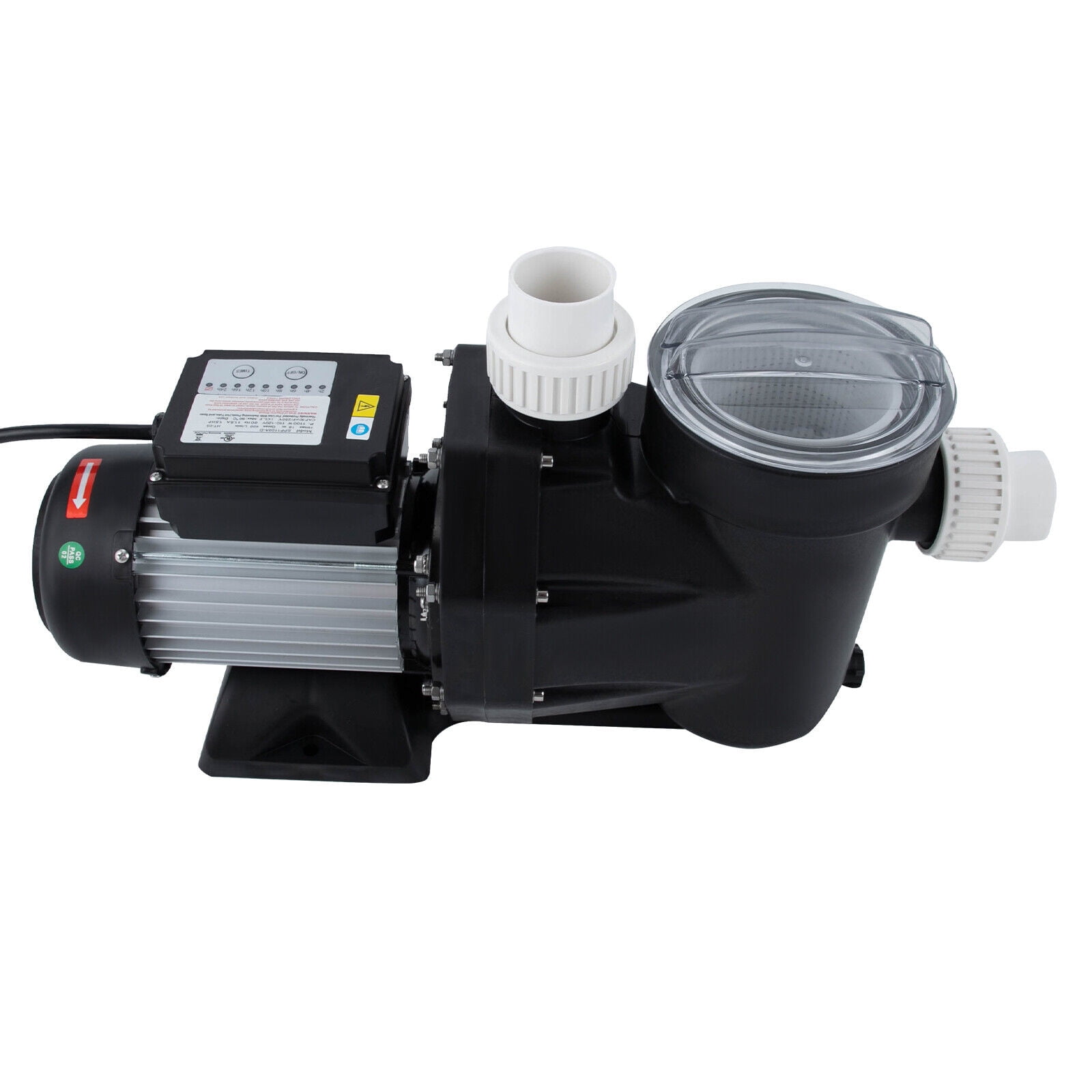1.5 HP Ground Pool Pump, Black 1100W Powerful Self Primming Swimming Pool Pumps, Pool Pump with Timer Floor Mount