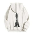 thumbnail image 3 of Women's Y2K Zip Up Hoodie Oversized Streetwear Skeleton Graphic Pullover Casual Soft Fleece Jacket Style Athletic Comfort Fit Harajuku Upper Garment, 3 of 4