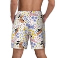 thumbnail image 3 of Kdxio Floral Puppy Print Men's Swim Trunks with Compression Liner 7 Inch Inseam Quick Dry Swim Shorts, 3 of 7