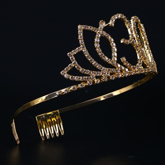 COSMOBETTY Princess Birthday Party Supplies Gold Tiara 1Pack Birthday Costume Decor