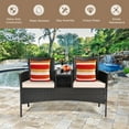 thumbnail image 4 of Gymax Patented Cushioned Rattan Wicker Patio Conversation Set w/ Loveseat Table Mix Brown, 4 of 10