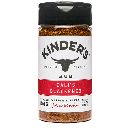 Kinder's Cali's Blackened Rub, 4.2 oz.; Hearty, Zesty Blend of Herbs and Spices with Hints of Sweetness and Subtle Cayenne Kick, This Go-To Rub is Best for Blackened Style Fish, Poultry, Meat and (Best Herb In The World)