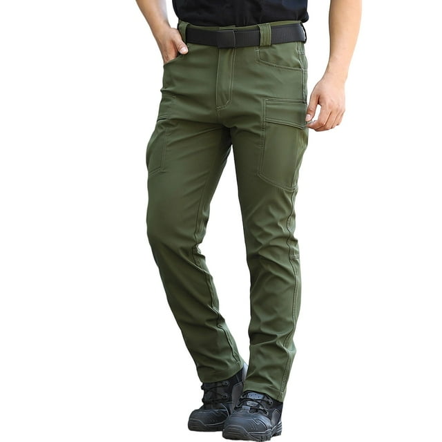 Kalauyu Pantalon Cargo Tactique pour Homme Résistant à l'Eau, Léger, Pantalon de Randonnée, Pantalon de Travail Extérieur avec Multiples Poches (Sans Ceinture)