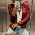 thumbnail image 4 of Autumn Fashion Black Sequin Jackets Women Long Sleeve Glitter Causal Silver Lady Coats Street Wear Yellow Mujer Outwear New, 4 of 5