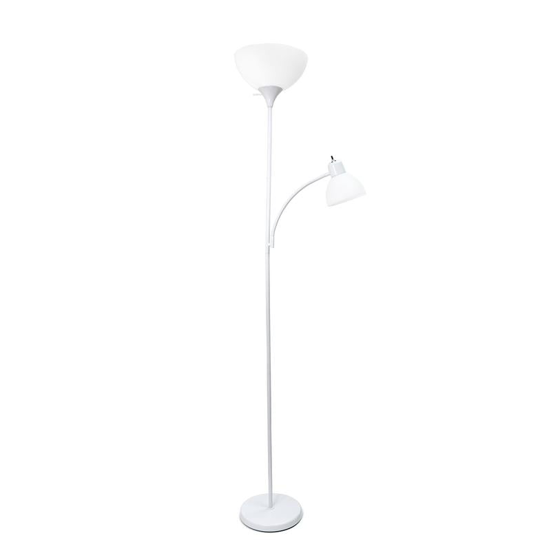 Floor Lamp With Reading Light Silver, Torchiere Floor Lamp With Reading Light Silver