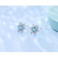 thumbnail image 6 of Solid 925 Sterling Silver Sparkling Blue Crystal Snowflake Earrings Stud for Women Teens Pretty Snowflake Stud Earrings, 6 of 7