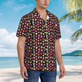 thumbnail image 3 of Pofeuu Colourfull Owl Print Hawaiian Shirt for Men Sleeves Casual Button Down Summer Beach Dress Shirts T-Shirts,Small, 3 of 7