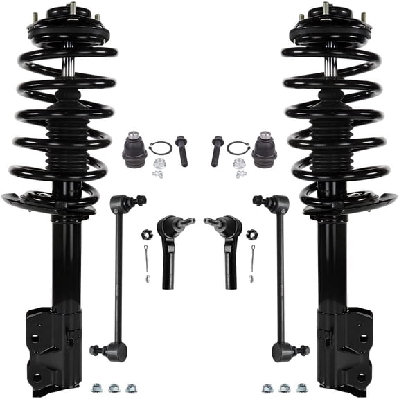 Detroit Axle - Front 8pc Struts Kit for 2012-2017 Jeep Compass 2011-2017 Patriot, Sway Bars Outer Tie Rods Lower Ball Joints Struts & Coil Spring 2013 2014 2015 2016 Suspension