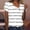 White, variant on YHAJDS Short Sleeve Sweater for Women Printed V Neck Button Front Casual Spring Summer Blouse