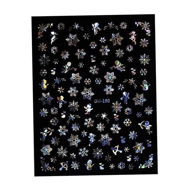 Pegatinas de Navidad Sunnimix Arte de uñas autoadhesivas DH-190 Plata