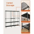 thumbnail image 5 of Clothes Rack, Portable Closet, 71.7 Inch Large Capacity Wardrobe Closet, Clothes Storage Organizer with Shelves and 3 Hanging Rods, Easy to Assembly, Black PCT035B01, 5 of 14