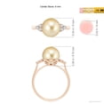 thumbnail image 4 of ANGARA Golden South Sea Cultured Pearl Ring with Trio Diamonds in 14K Rose Gold for Women | June Birthstone, Birthday, Anniversary, Jewelry Gift for Women | Pearl Ring, 4 of 8