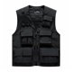 thumbnail image 1 of Hombres Sólido Escote en V Malla informal Bolsillos múltiples Cremallera múltiple Blusa Trabajo al aire libre Tops Viaje Ghotography Chaleco Abrigos Pompotops  oipoqjl29723, 1 of 3