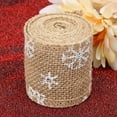 thumbnail image 3 of Christmas Wrapping Ribbon, DIY Christmas Ribbon, Burlap Christmas Wrapping Ribbon For Gifts Wrapping For Christmas Parties 6cm Flaxen Snowflake, 3 of 8