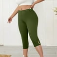 thumbnail image 3 of Abomasnow Women's Plus Size Capri Pants Slim Fit Elastic Waist Stretch Knee Length Pants Soft Wrinkle Free Pull On Capris S-5XL, 3 of 8