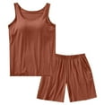 thumbnail image 1 of WZXFASHION Ensemble de Pyjama Décontracté d'Été pour Femmes avec Bretelles, Coussin de Poitrine, Manches Courtes, Haut et Short, Pyjama Café TTTG, 1 of 7