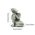 thumbnail image 3 of Decor Statue Meditation Stone Figurine Compact Hand Carved Ornament Weather Resistant for Desk Shelf Garden and Mindfulness Decoration, 3 of 8