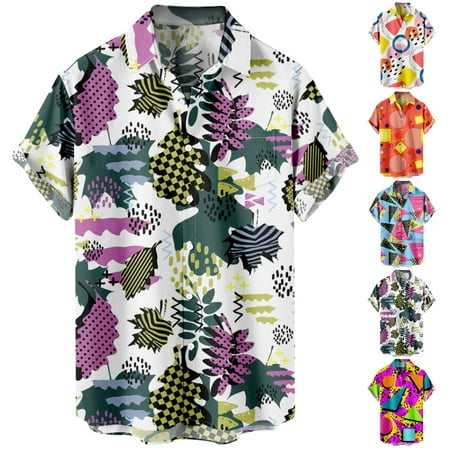 

Men s Short-Sleeve Shirt Men s Casual Button Down Tropical Summer Holiday Shirts