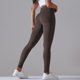 thumbnail image 2 of Pantalones de yoga de cintura alta con estampado de cara sonriente de color sólido y sin costuras, mallas deportivas para correr y fitness, 2 of 6