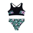 thumbnail image 4 of YONGHS Girls' Beach Sport 2-Piece Bikini Set Swimsuit Crop Top with Swim Briefs Bathing Suit Lily 14, 4 of 5