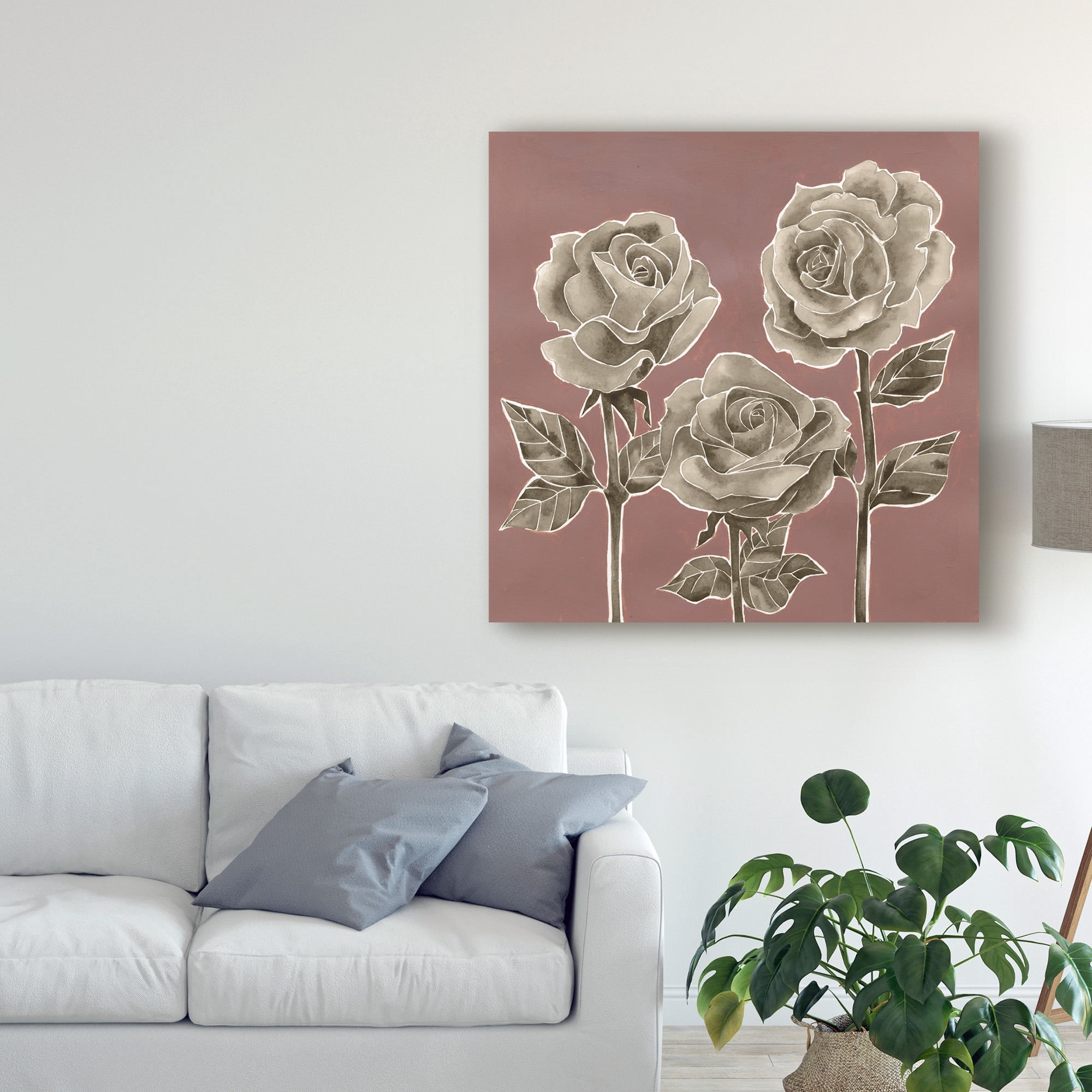 Trademark Fine Art 'Marsala Roses I' Canvas Art by Grace Popp