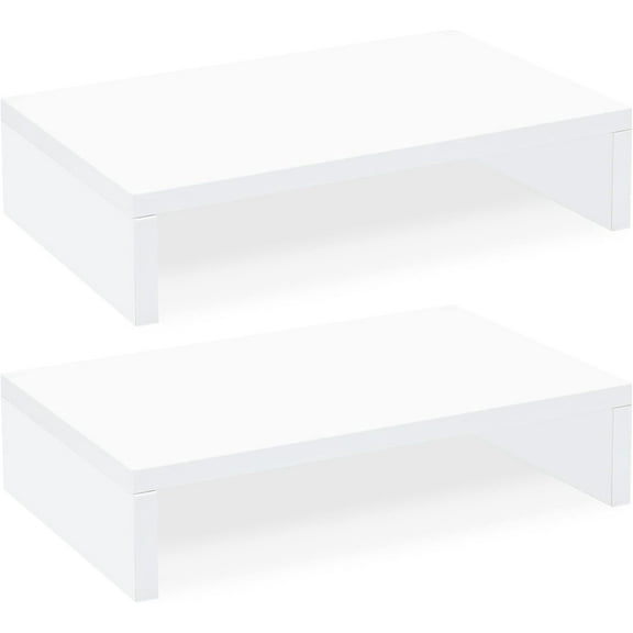 Wooden Monitor Stand Riser - Adjustable Monitor Stand Dual Monitor Riser for 2 Monitors/Laptop/PC Computer Stand for Office Desk