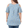thumbnail image 7 of JuneFish Women's Plus Size Cold Shoulder Tunic Top Summer Short Sleeve Blouse, 7 of 7