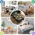 thumbnail image 5 of Black Sunflower Word Pattern Rectangle Tablecloth 60"x102",Waterproof Polyester Rectangle Table Cloth, Wipeable Spillproof Polyester Tablecloth for Dining, Camping, Indoor and Outdoor, 5 of 6