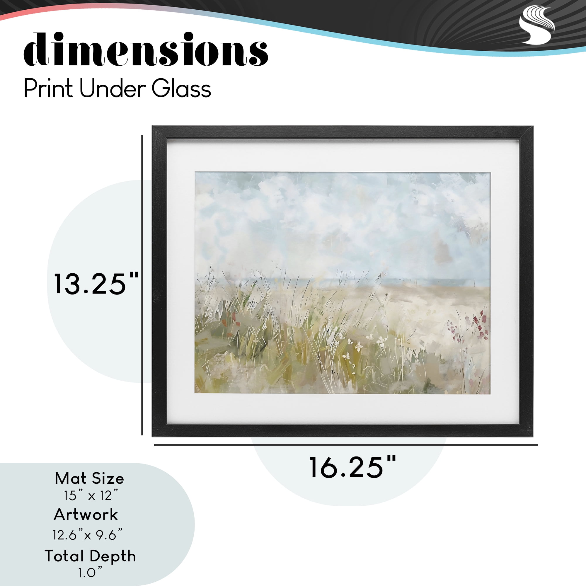 Stupell Industries Flowers By The Ocean Black Framed Print Under Glass, design by Creative Studio