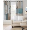 thumbnail image 2 of Abstract Blackout Curtains for Bedroom Living Room Darkening Curtains 96 Inches Long Modern Geometric Blue Brown Window Curtain 2 Panels Set Thermal Insulated Window Treatment Grommet Drapes 52"x96", 2 of 9
