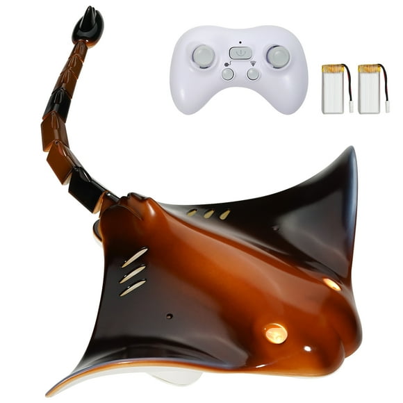 KFFKFF RC Manta Ray, 2.4GHz Lifelike Robotic Sea Creature with Illumination, Includes 2 Batteries, Perfect for Pools, Bathtubs, or Lakes, Ideal Swimming Toy for Children Aged 6 and Up