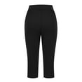 thumbnail image 5 of Mohiass V Crossover Capri Pants for Women, Summer Casual Pull On Womens Capris with Pockets, Women's Casual Pants & Capris, Ladies Capris Black M, 5 of 6