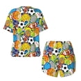 thumbnail image 6 of Wukai Various Balls Women's Pajama Set,Short-Sleeve Top and Shorts with Elastic Waistband and Pockets for Loungewear, Yoga, and Casual Wear-3X-Large, 6 of 8