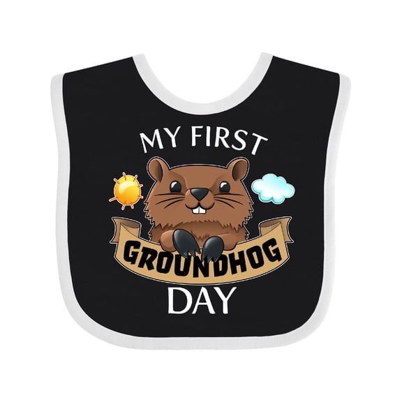 Inktastic My First Groundhog Day Cute Boys or Girls Baby Bib