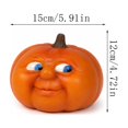 thumbnail image 2 of Funny Smiling Pumpkin Figurine Halloween Whimsical Pumpkin Decor Tabletop Ornament for Home Office and Festive Decoration, 2 of 8