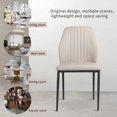 thumbnail image 2 of Dining Chairs Set of 2, Side Chairs, Faux Leather Modern Style Kitchen Chairs with Stable Steel Legs (Beige), 2 of 7