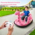 thumbnail image 5 of Funcid 12V Electric Giraffe Bumper Car for Toddler, Baby Bumper Car with Remote Control, Kids Ride on Toy for Boys Girls 2+, 360° Spin, LED Lights, Music, Pink, 5 of 11