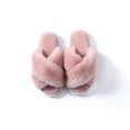 thumbnail image 5 of NineCiFun Women's Fuzzy Slippers Slip on Cross Band Slippers Memory Foam House Slippers Open Toe Sandals for Outdoor Indoor，Pink，Size 7-8US, 5 of 9