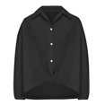 thumbnail image 5 of YI YI Long Sleeve Shirts for Women Casual Summer, Turndown Collar Button Down Shirts Sweatshirt Puff Sleeve Loose Fit Tunic Tops M Black, 5 of 7
