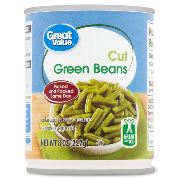 Great Value Cut Green Beans, 8 oz