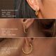 thumbnail image 3 of Pendientes de acero inoxidable europeos y americanos, pendientes de giro en forma de C chapados en oro, pendientes de moda con personalidad para mujer, 3 of 6