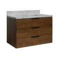 thumbnail image 6 of Oslo 36" Floating Wall Mounted Bathroom Vanity with Walnut Cabinet and Carrara Marble Top, 6 of 6