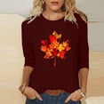 thumbnail image 1 of TIMIFIS Womens Tops Women 3/4Sleeves Casual Shirts Pullover Loose Tunic Print Blouse, 1 of 4