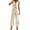 Beige, variant on Chbgutlmr Business Casual Outfits for Women 2 Piece Deep V Neck Sleveless Tie Front Tank Tops Capris Pants Sets