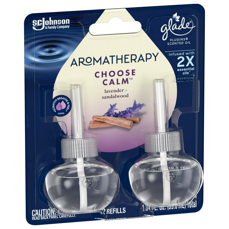 Glade Aromatherapy PlugIns Scented Oil Refills, Air Freshener, Fragrance  Infused with Essential Oils, Choose Calm Scent with Notes of Lavender 