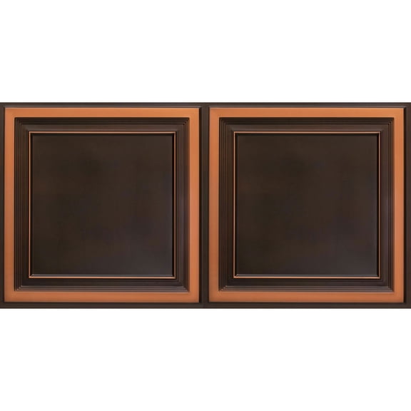 233-Galleria 2 ft. x 4 ft. PVC Glue-up or Lay in Ceiling Tile in Antique Copper (200 Sq. ft. / Pack) - 25 Pieces